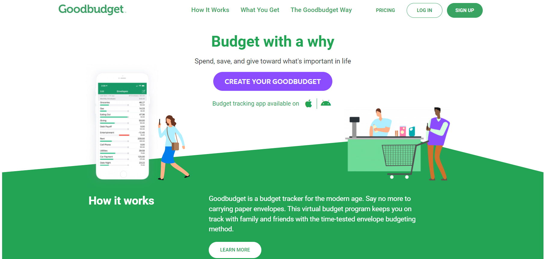 Screenshot of goodbudget budgeting app